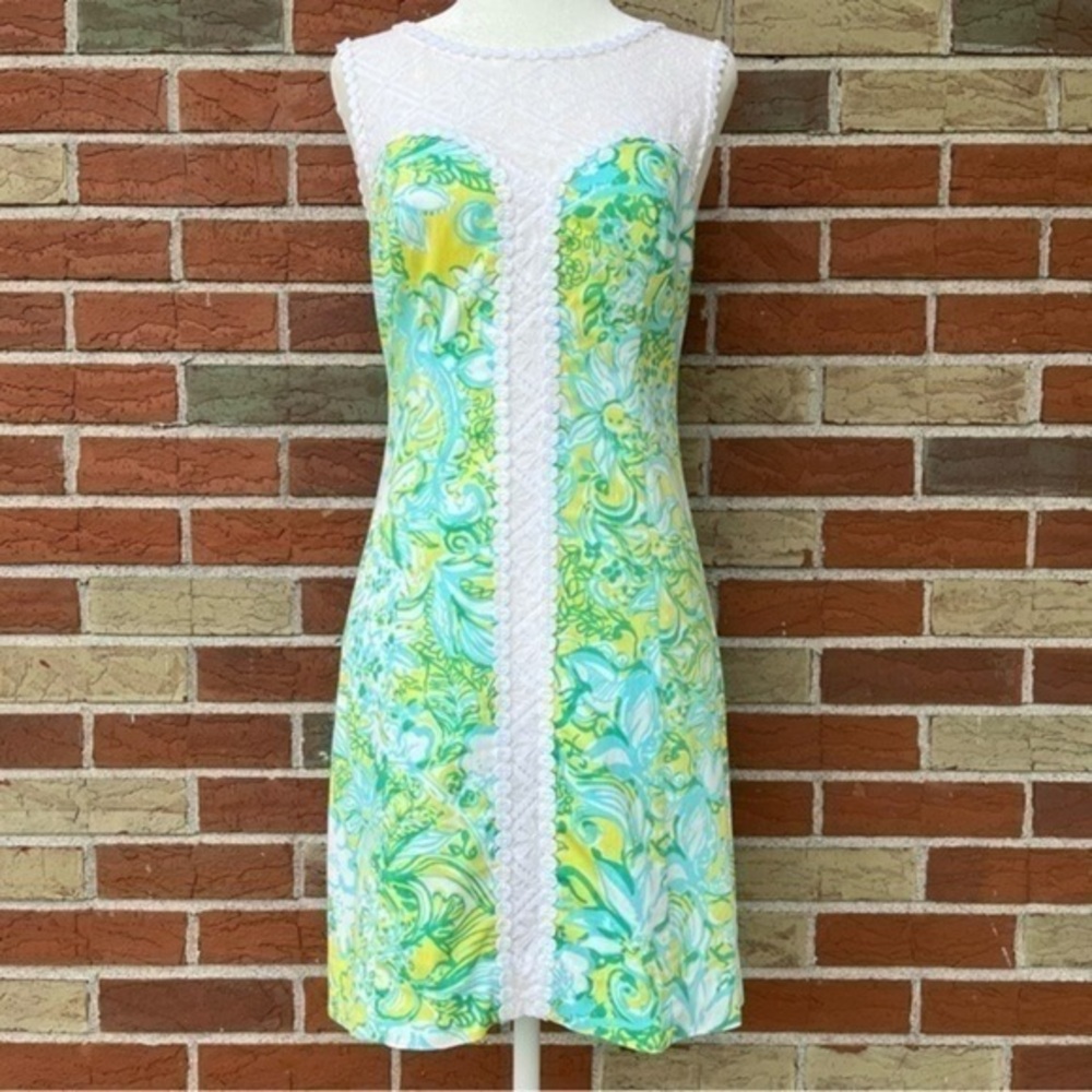 Lilly Pulitzer Sofia Dandelion Yellow Beach Gypsies Mini Shift Dress 👗